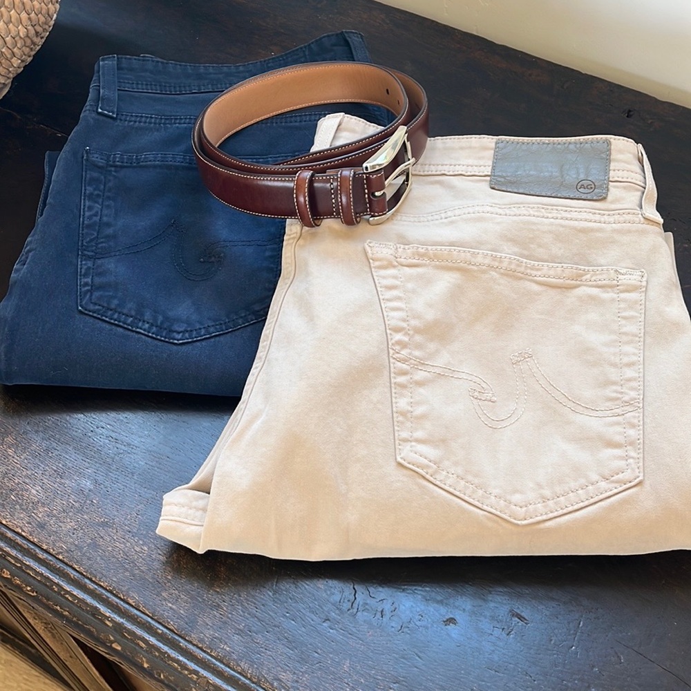 Men's AG Everett tan soft denim